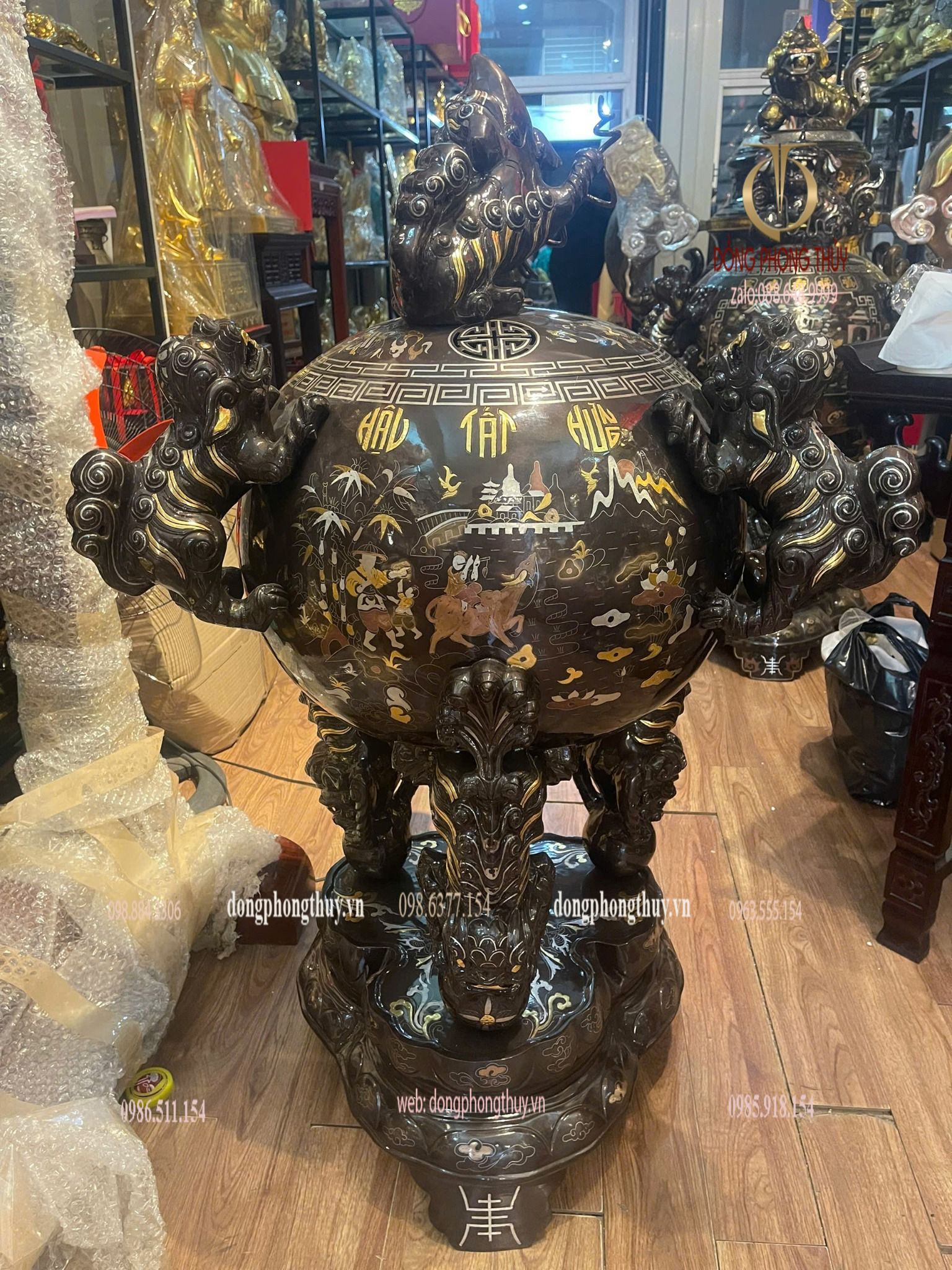 Thất lân vờn cầu 1m2 chữ việt khảm tam khí