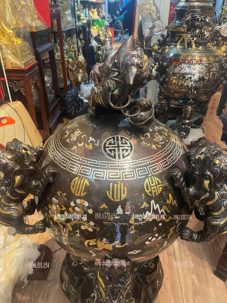 Thất lân vờn cầu 1m2 chữ việt khảm tam khí