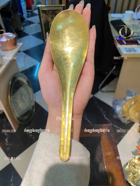 Thìa múc canh bằng đồng môi dài 20 ngang 5,5