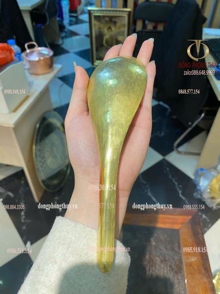 Thìa múc canh bằng đồng môi dài 20 ngang 5,5