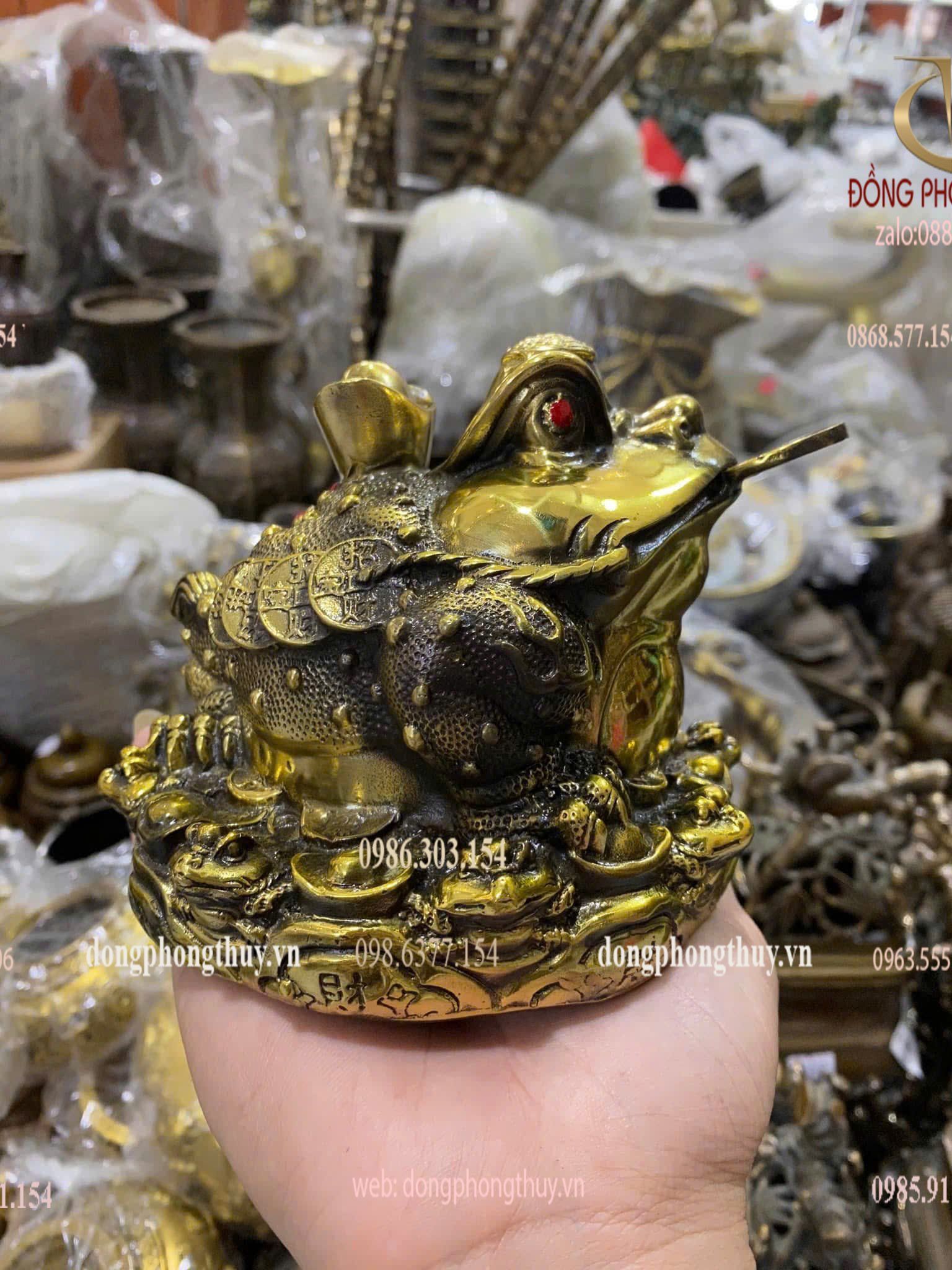 Thiềm thừ cóc ngậm tiền bằng đồng