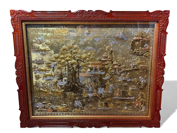 Tranh đồng quê bằng đồng 1m2*1m5