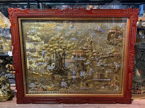 Tranh đồng quê bằng đồng 1m2*1m5