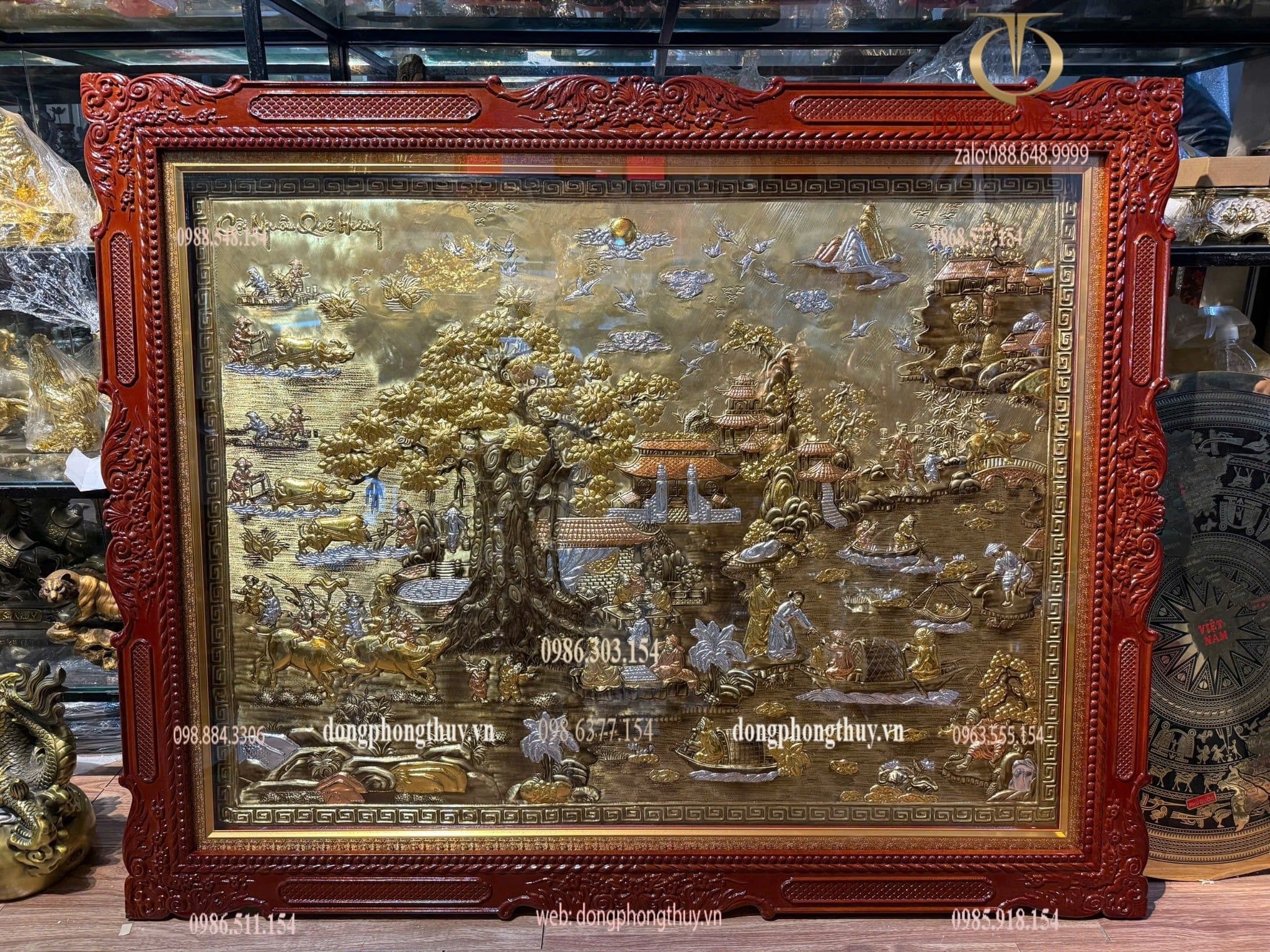 Tranh đồng quê bằng đồng 1m2*1m5