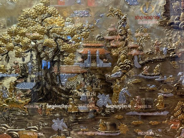 Tranh đồng quê bằng đồng 1m2*1m5