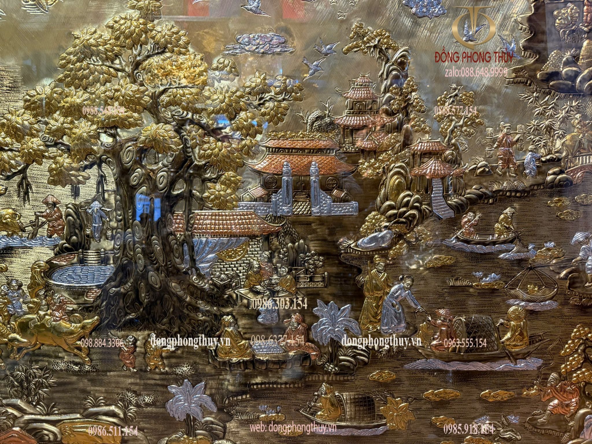 Tranh đồng quê bằng đồng 1m2*1m5