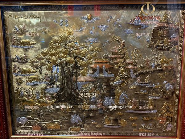 Tranh đồng quê bằng đồng 1m2*1m5