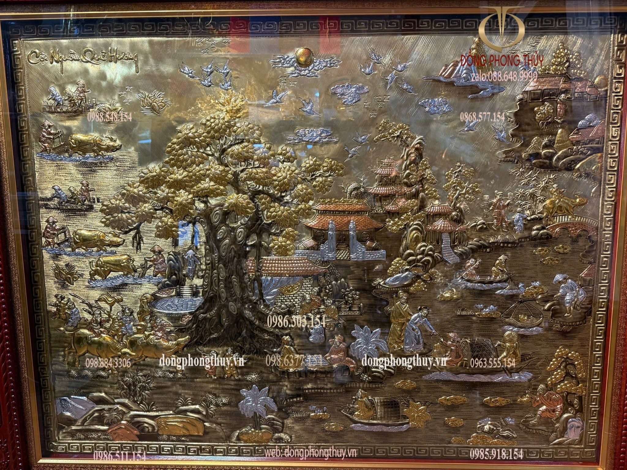 Tranh đồng quê bằng đồng 1m2*1m5