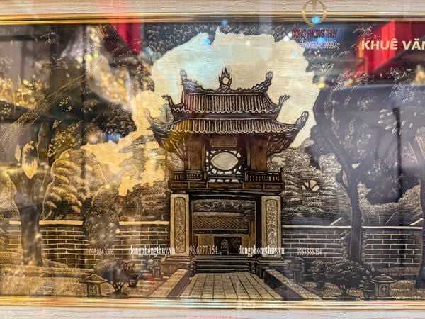 Tranh Khuê Văn Các bằng đồng