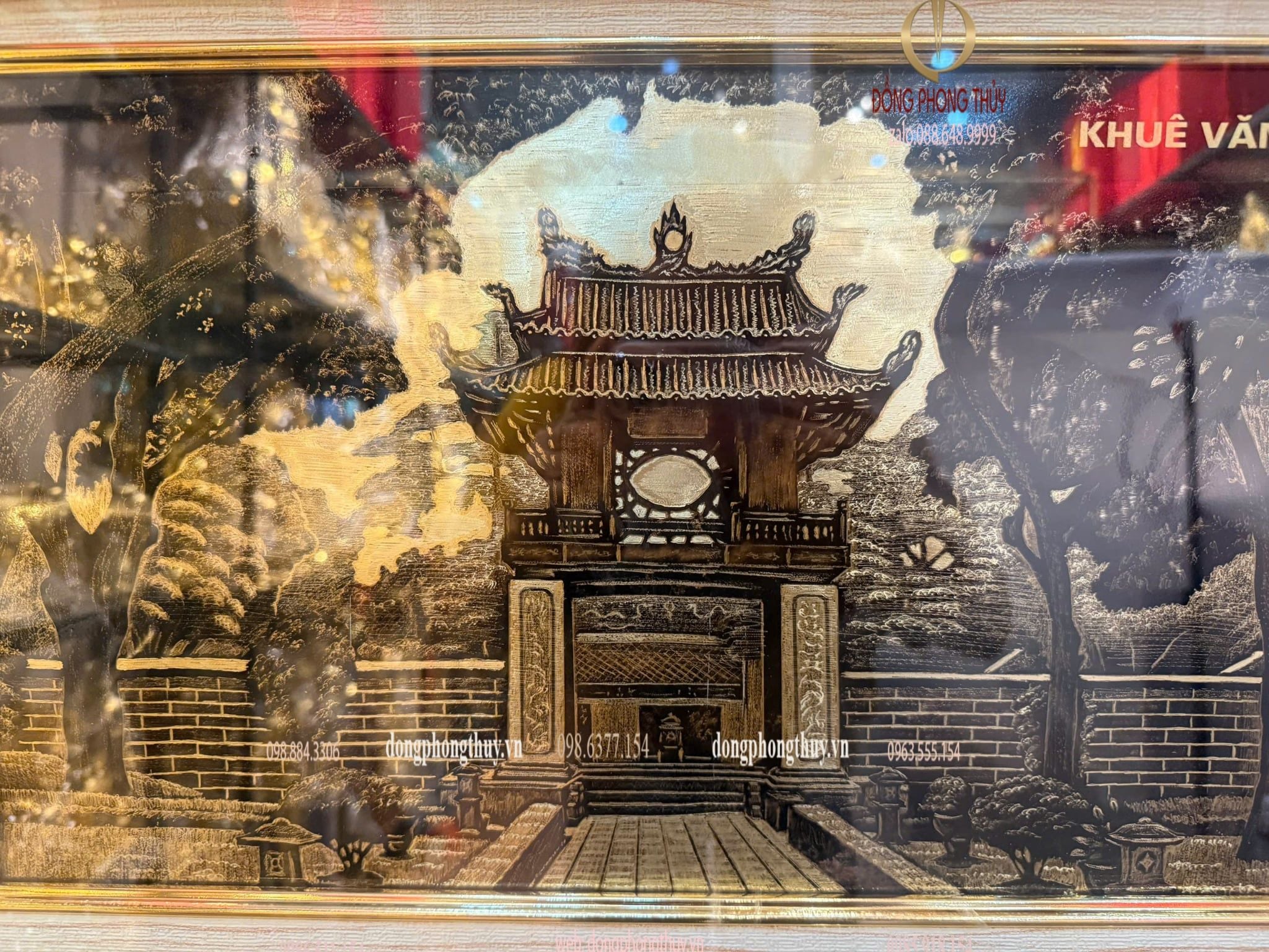 Tranh Khuê Văn Các bằng đồng