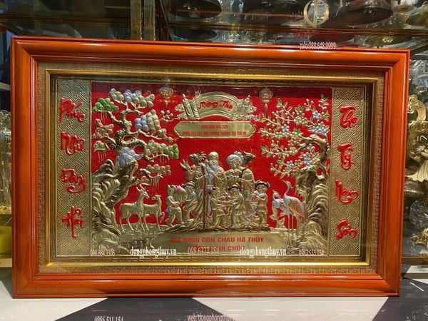 Tranh mừng thọ bằng đồng