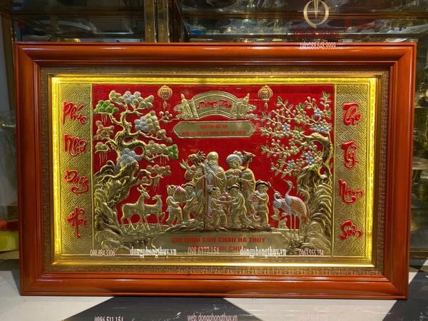 Tranh mừng thọ bằng đồng
