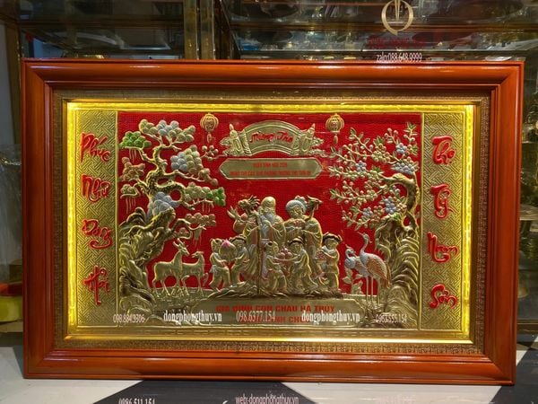 Tranh mừng thọ bằng đồng