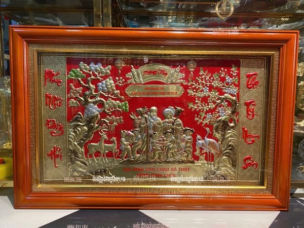 Tranh mừng thọ bằng đồng