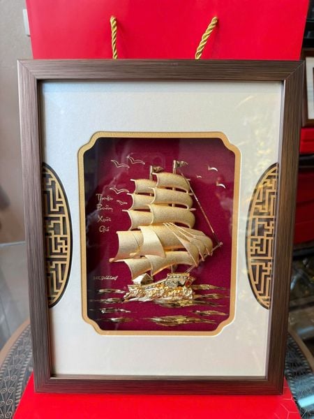Quà lưu niệm mạ vàng 24k 26x33cm