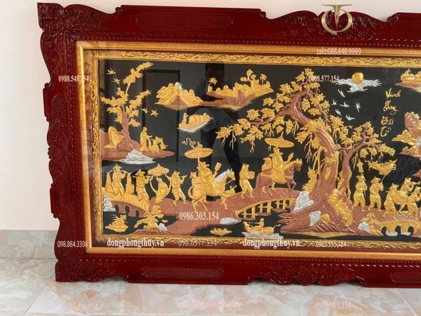 Tranh vinh quy bái tổ dát vàng bạc