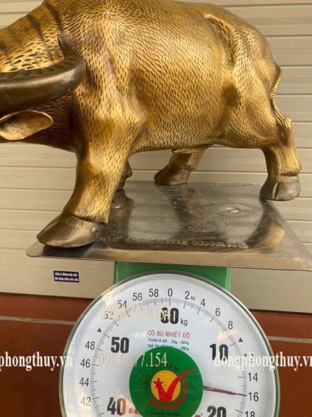 Tượng trâu bằng đồng cao 25 dài 52cm 16kg