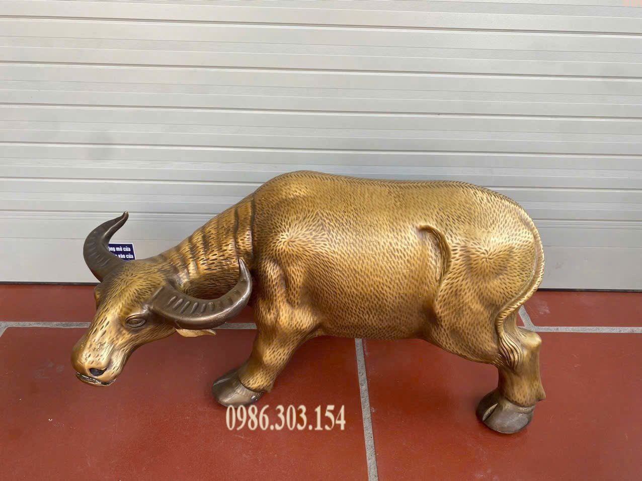 Tượng trâu bằng đồng cao 25 dài 52cm 16kg