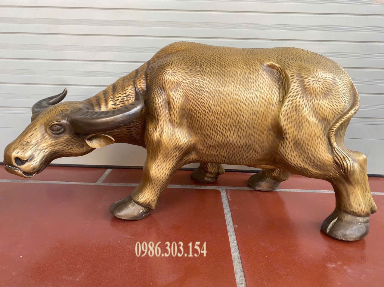 Tượng trâu bằng đồng cao 25 dài 52cm 16kg