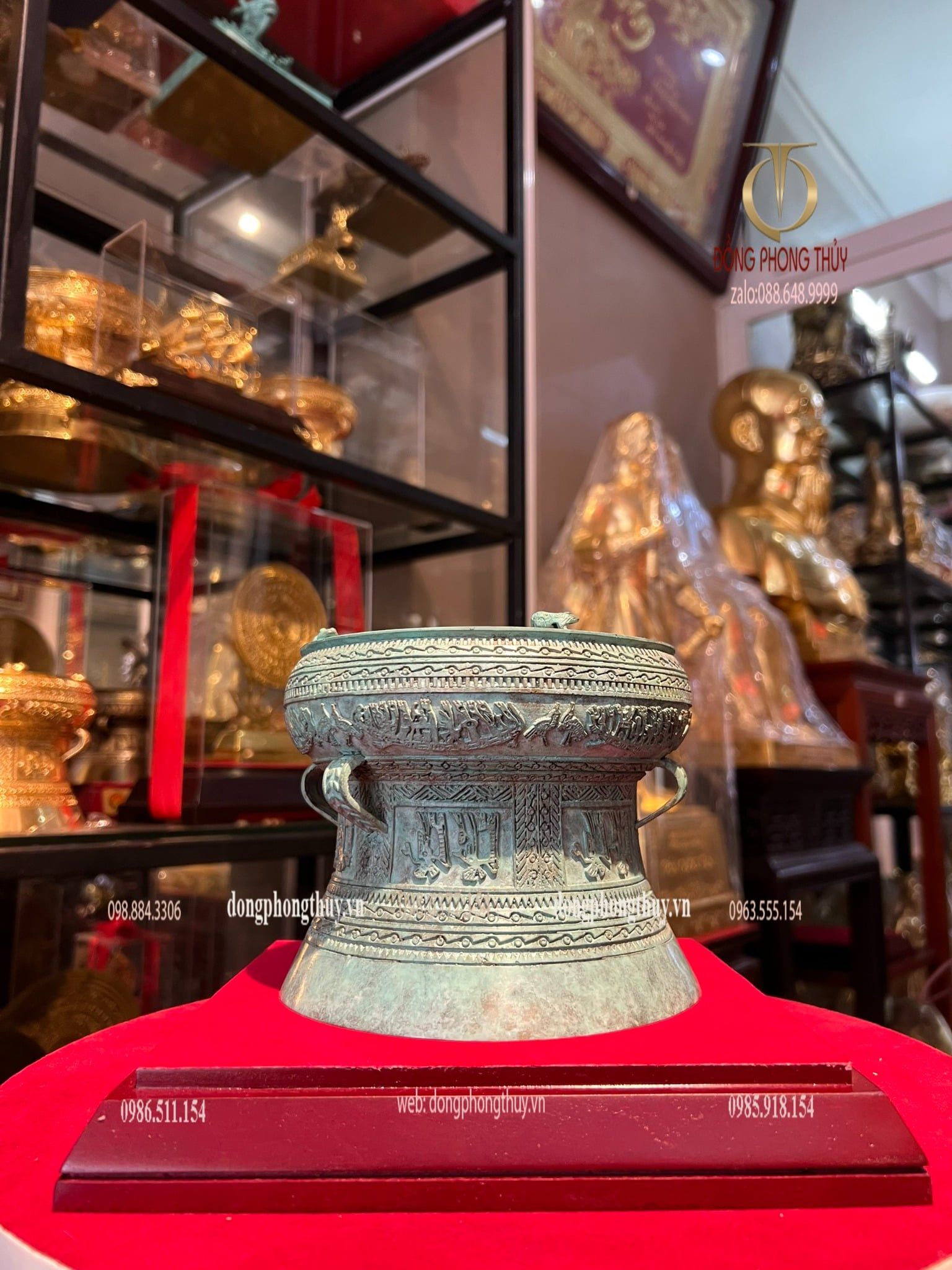 Trống đồng đông sơn để bàn giả cổ