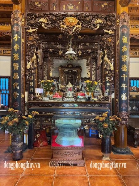 Trống đồng tem xanh giả cổ bằng đồng