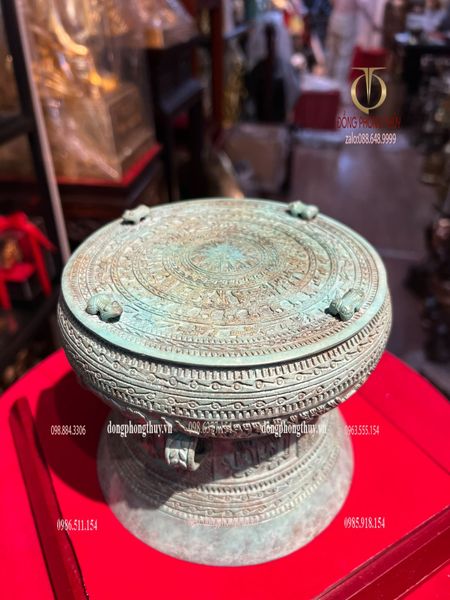 Trống đồng đông sơn để bàn giả cổ