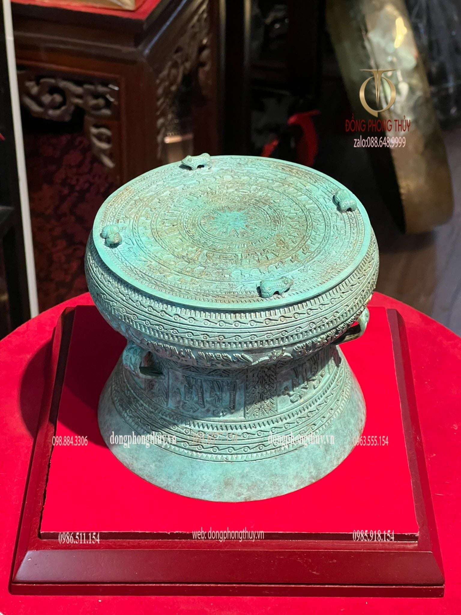 Trống đồng đông sơn để bàn giả cổ
