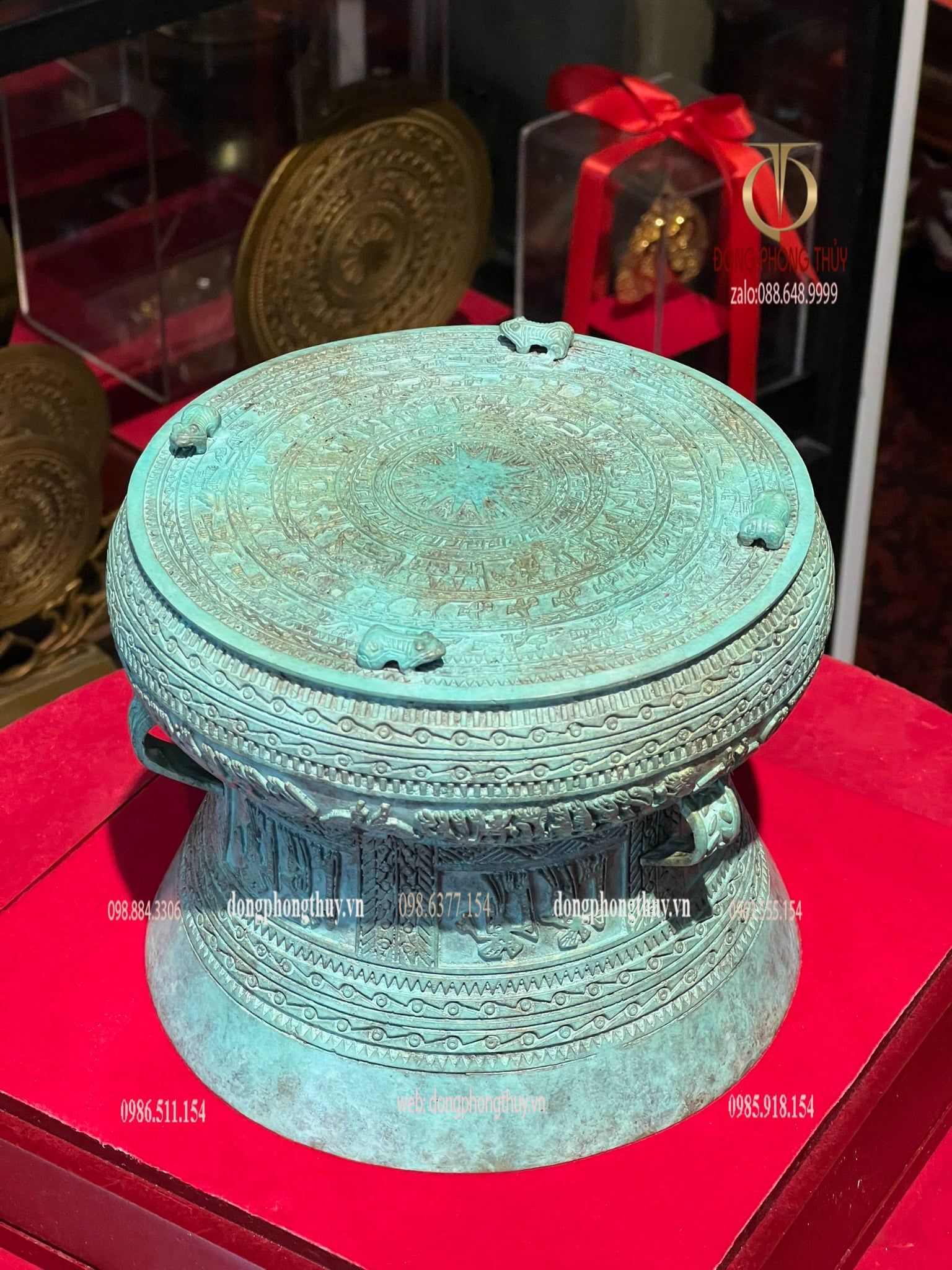 Trống đồng đông sơn để bàn giả cổ