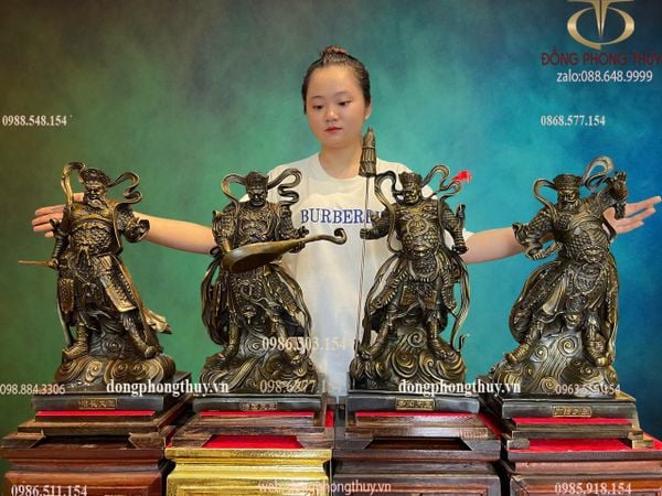 Tượng tứ đại thiên vương bằng đồng 48cm 50kg