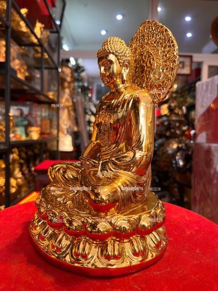 Tượng phật A Di Đà 25cm dát vàng