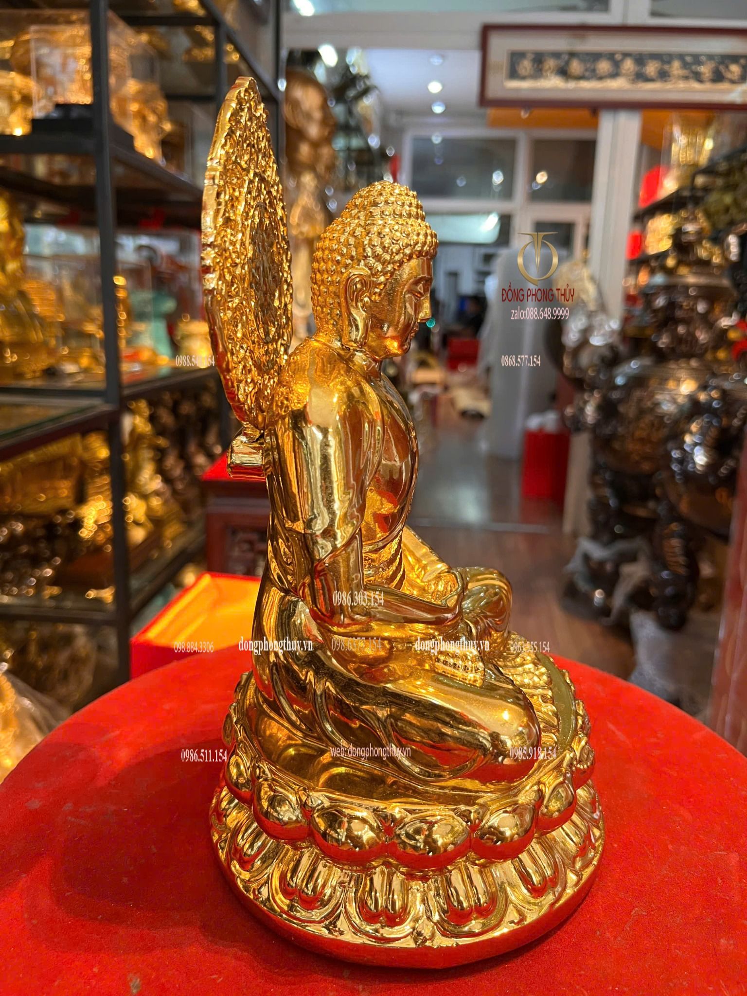 Tượng A Di Đà 25cm dát vàng