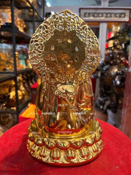 Tượng phật A Di Đà 25cm dát vàng