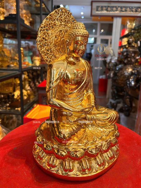 Tượng phật A Di Đà 25cm dát vàng