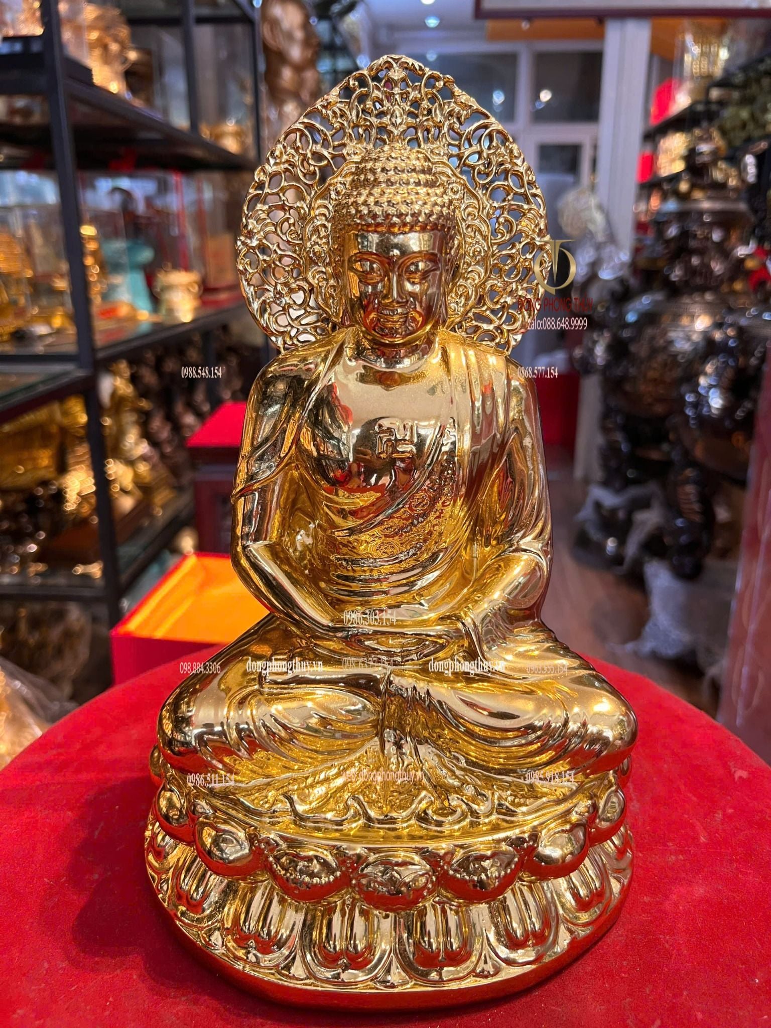 Tượng A Di Đà 25cm dát vàng