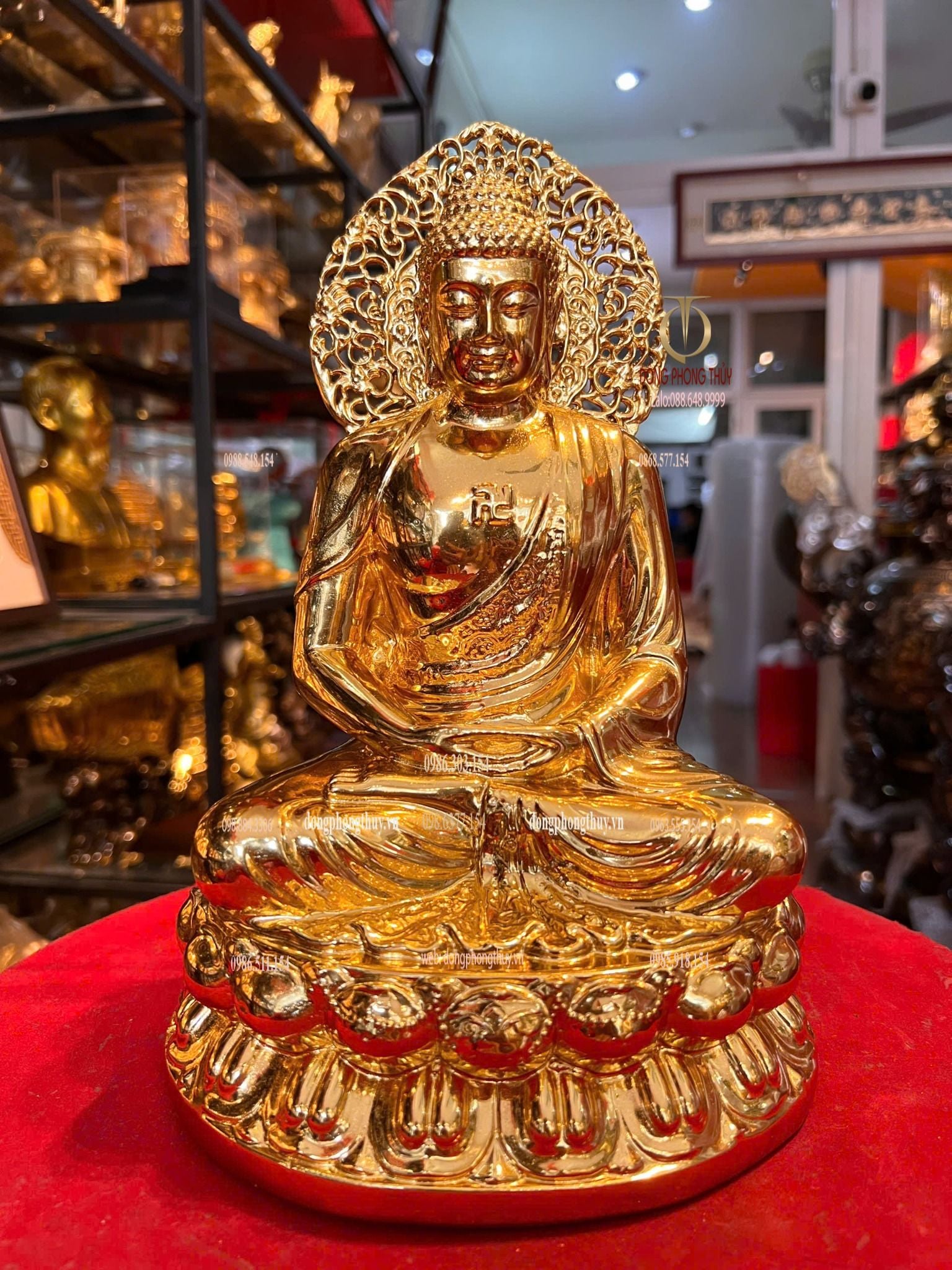 Tượng A Di Đà 25cm dát vàng