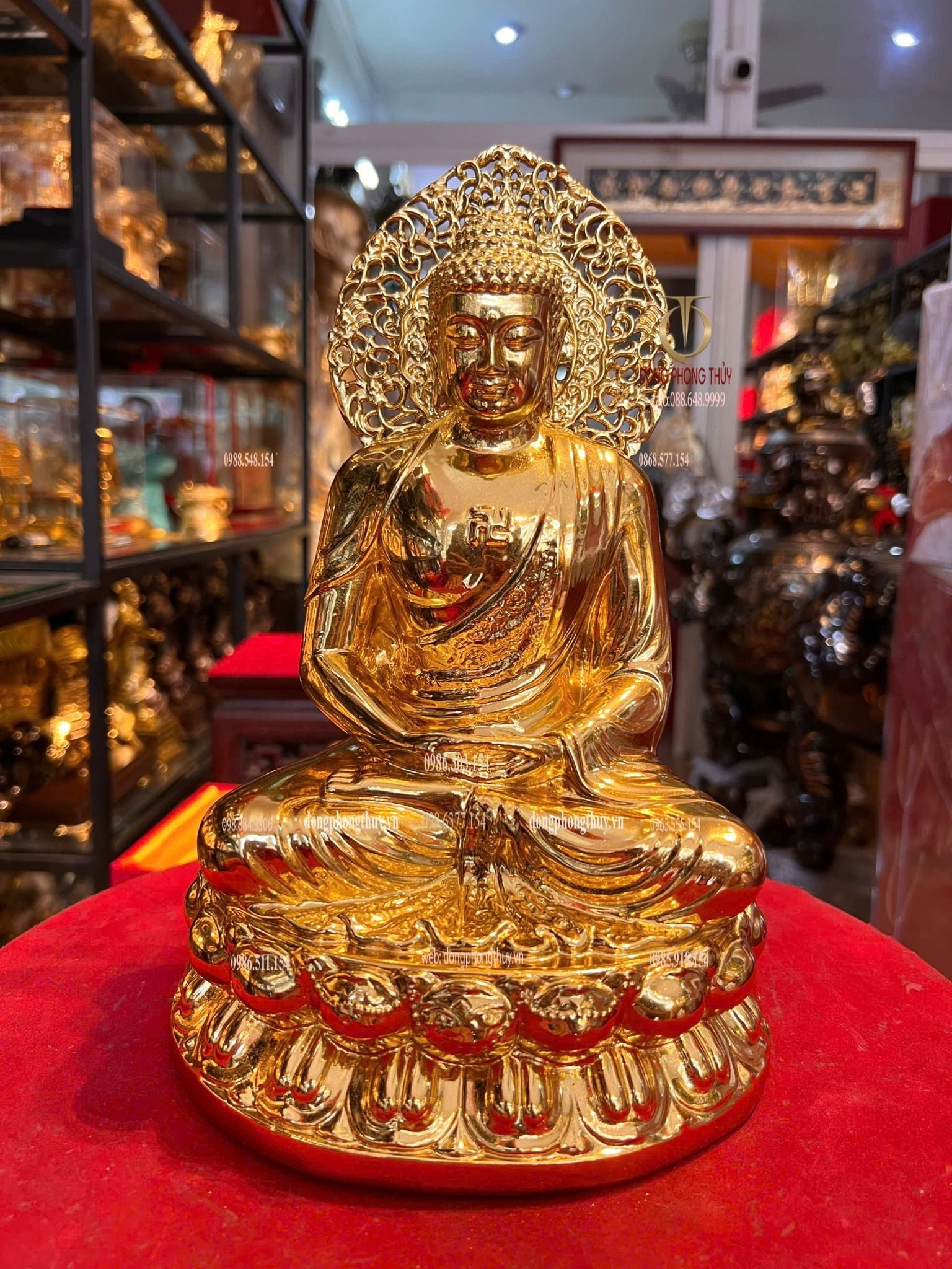 Tượng A Di Đà 25cm dát vàng