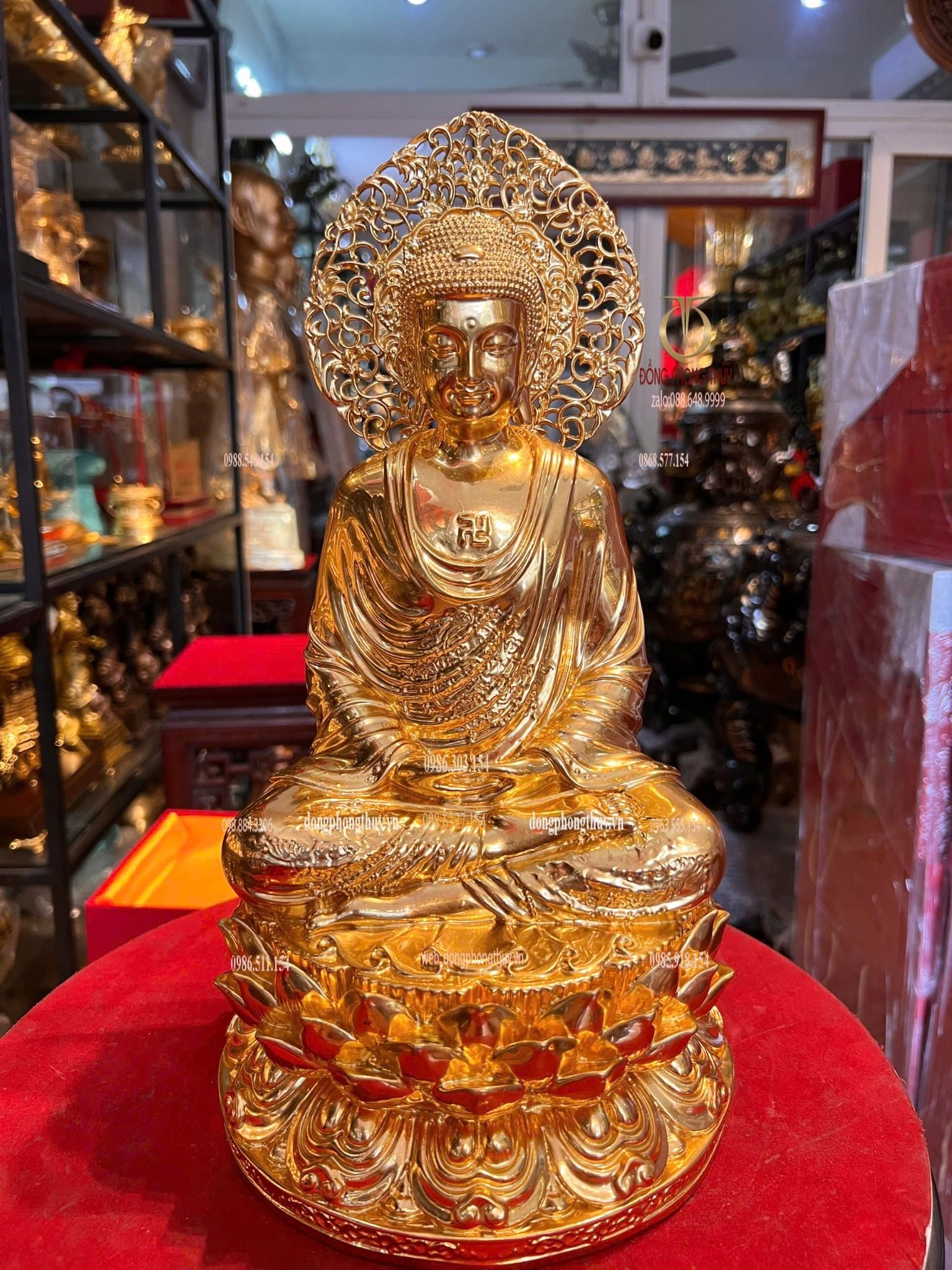 Tượng A Di Đà 35cm dát vàng 24k