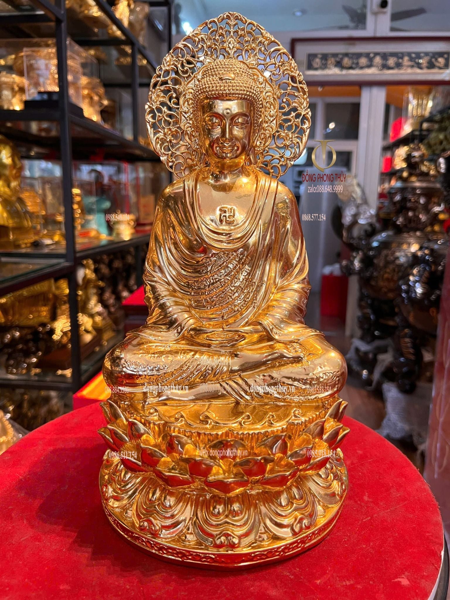 Tượng A Di Đà 35cm dát vàng 24k