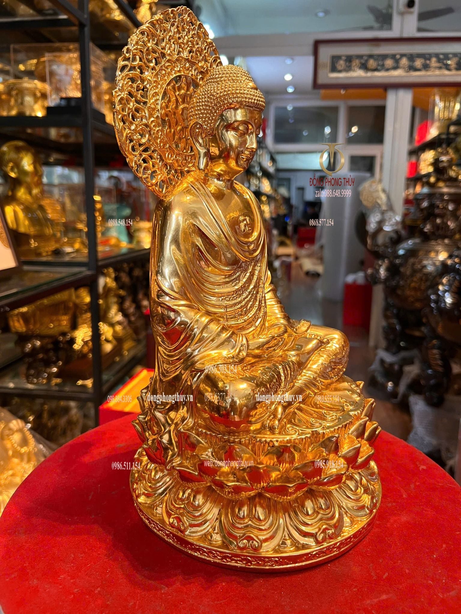 Tượng A Di Đà 35cm dát vàng 24k