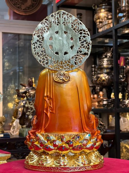Tượng phật A Di Đà bằng đồngcao 35cm nặng 6kg màu sắc độc quyền