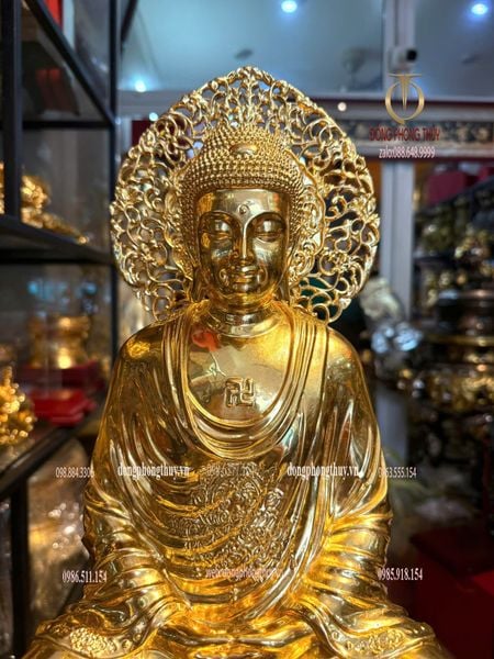 Tượng A Di Đà dát vàng 24k