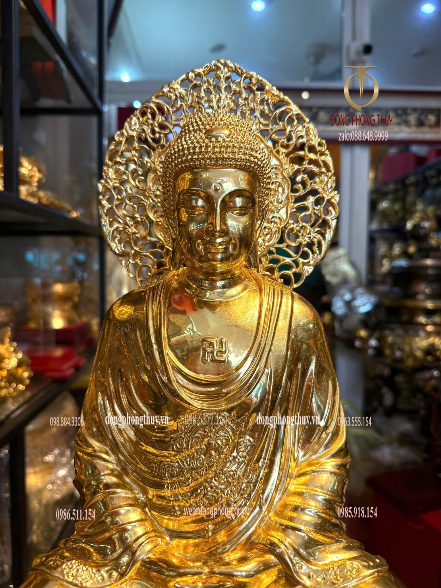 Tượng A Di Đà dát vàng 24k