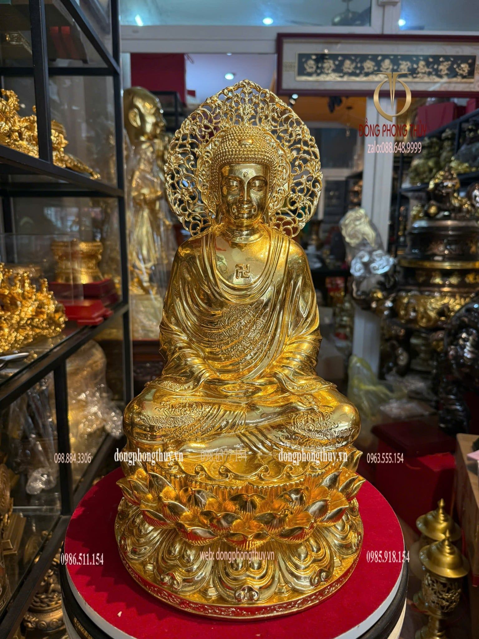 Tượng A Di Đà dát vàng 24k