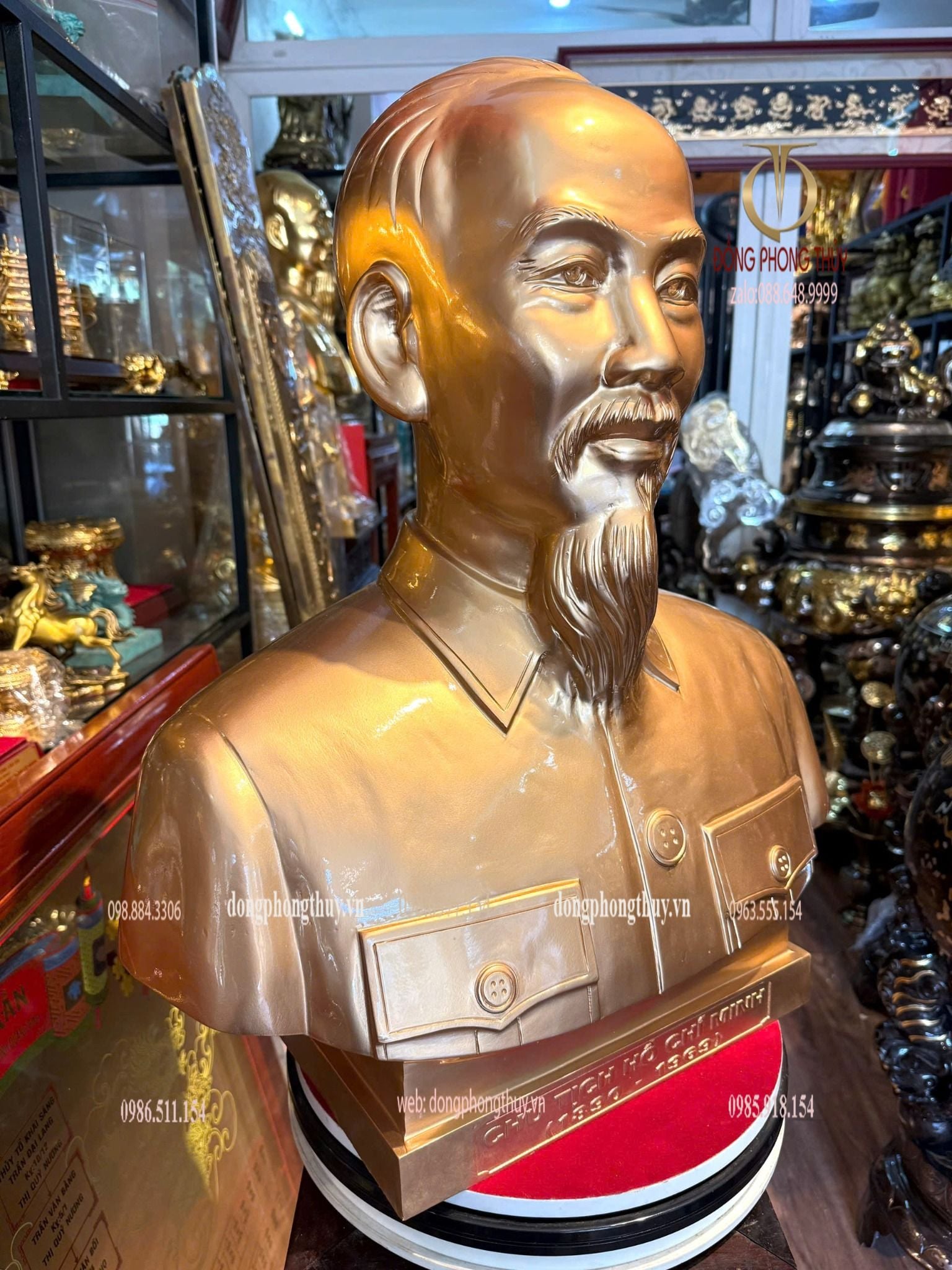 Tượng Bác Hồ 60cm bằng đồng đỏ