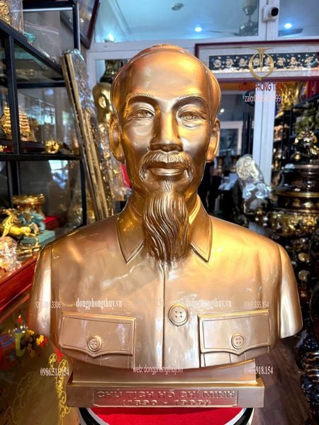 Tượng Bác Hồ 60cm bằng đồng đỏ