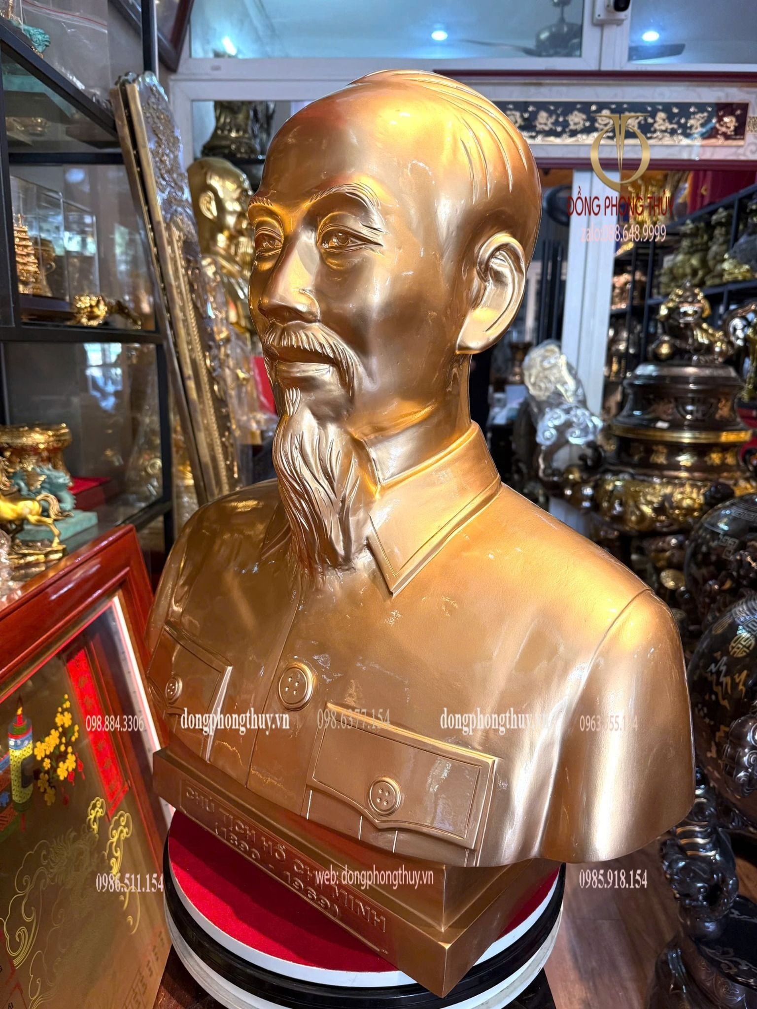 Tượng Bác Hồ 60cm bằng đồng đỏ