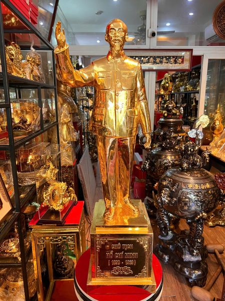 Tượng Bác Hồ 90cm dát vàng 24k