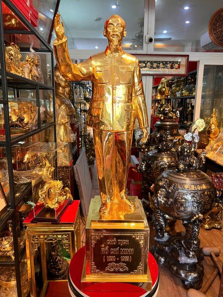 Tượng Bác Hồ 90cm dát vàng 24k