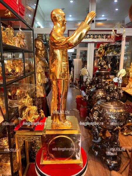 Tượng Bác Hồ 90cm dát vàng 24k