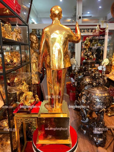 Tượng Bác Hồ 90cm dát vàng 24k
